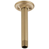 Brizo - Universal Showering 6'' Ceiling Mount Shower Arm And Round Flange - Luxe Gold