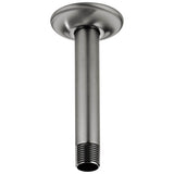 Brizo - Universal Showering 6'' Ceiling Mount Shower Arm And Round Flange - Luxe Steel