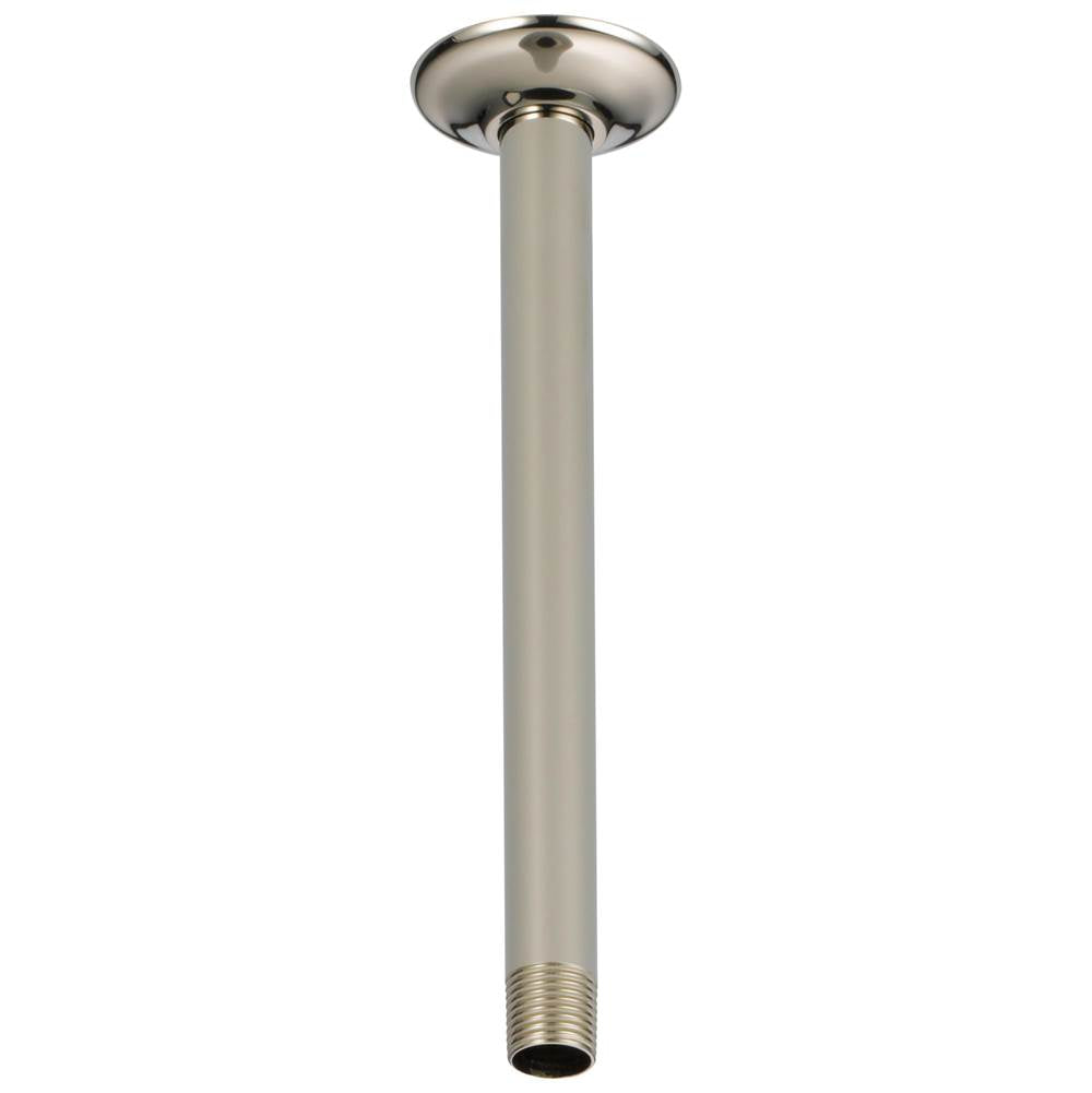 Brizo - Universal Showering 10'' Ceiling Mount Shower Arm And Round Flange - Brushed Nickel