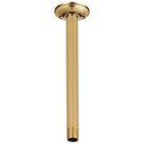 Brizo - Universal Showering 10'' Ceiling Mount Shower Arm And Round Flange - Polished Gold