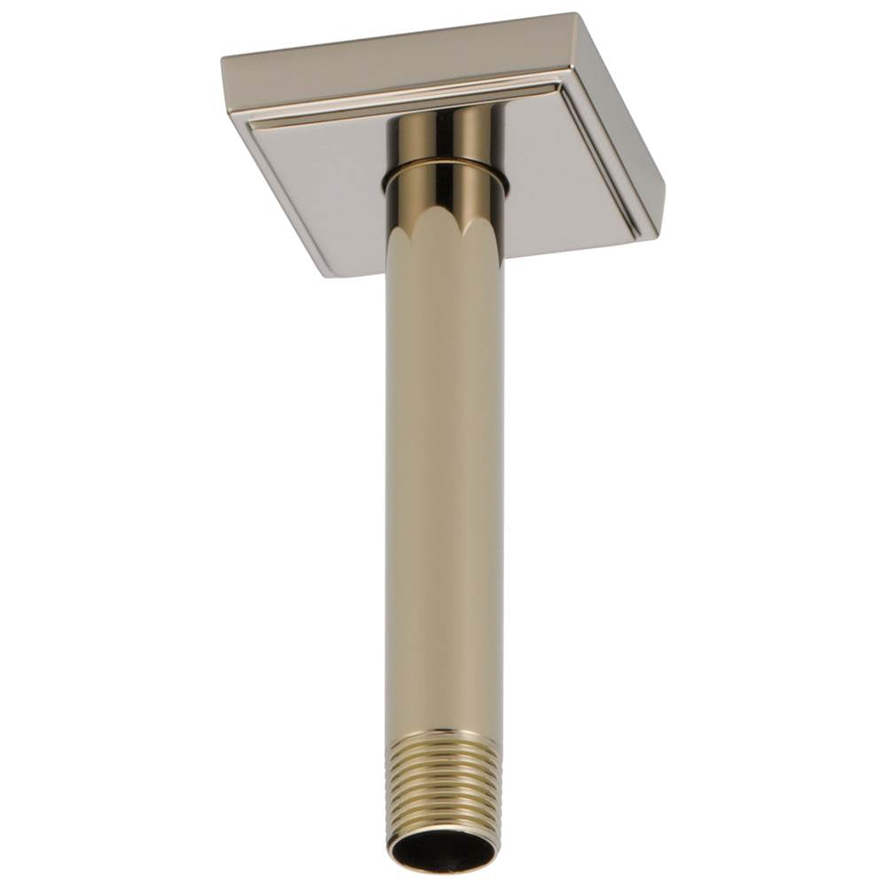 Brizo - Universal Showering 6'' Ceiling Mount Shower Arm And Square Flange - Polished Nickel