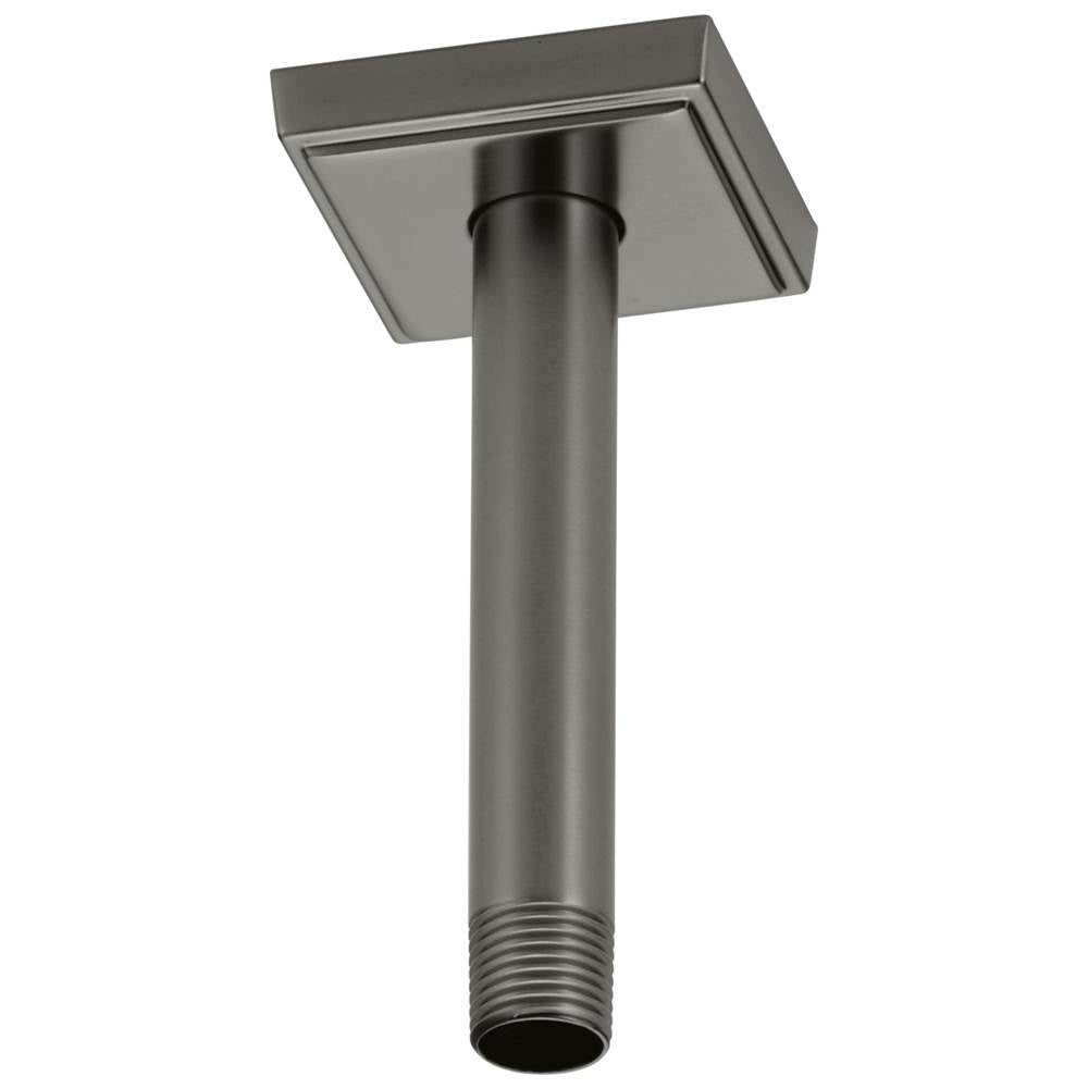 Brizo - Universal Showering 6'' Ceiling Mount Shower Arm And Square Flange - Luxe Steel