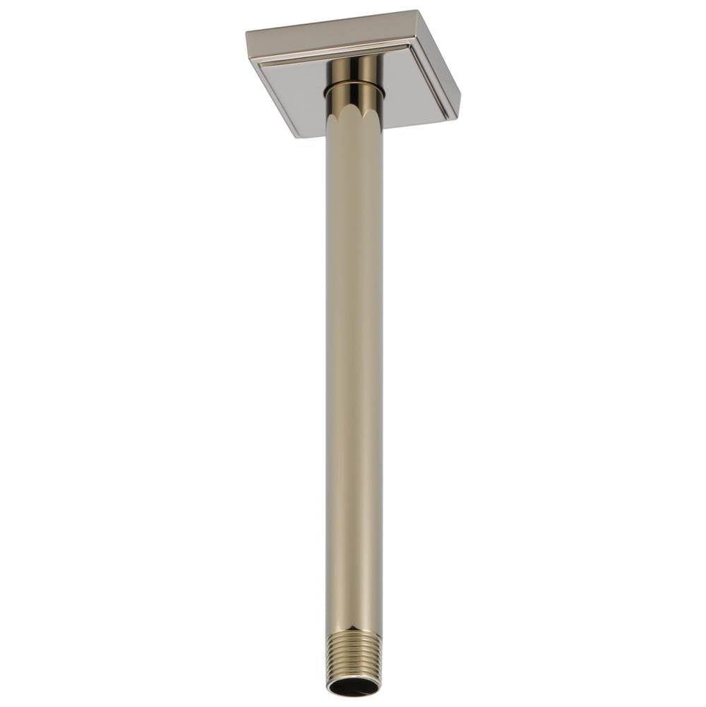 Brizo - Universal Showering 10'' Ceiling Mount Shower Arm And Square Flange - Polished Nickel