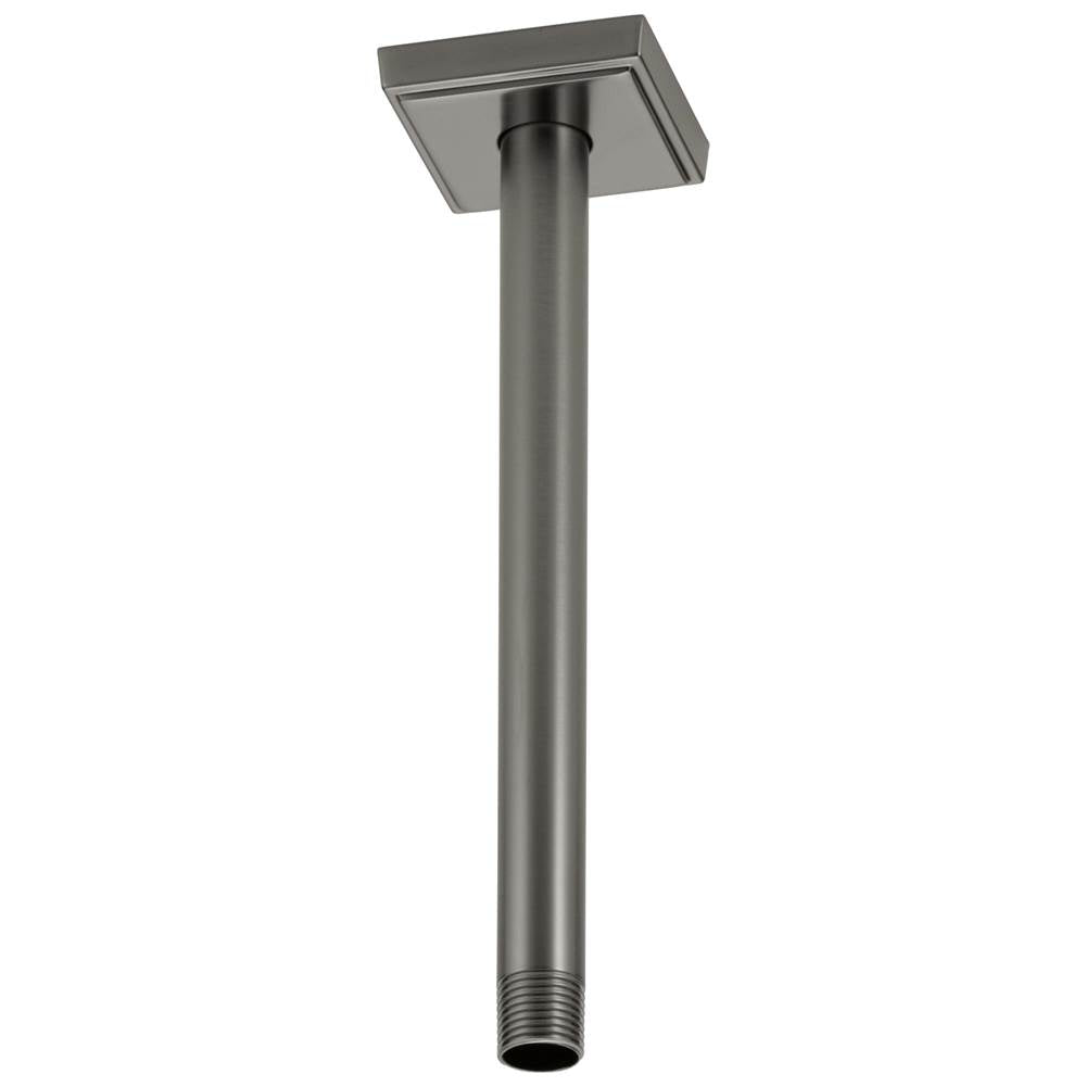 Brizo - Universal Showering 10'' Ceiling Mount Shower Arm And Square Flange - Luxe Steel