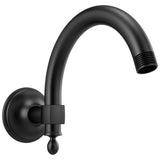 Brizo - Universal Showering 10'' Classic Wall Mount Shower Arm And Flange - Matte Black
