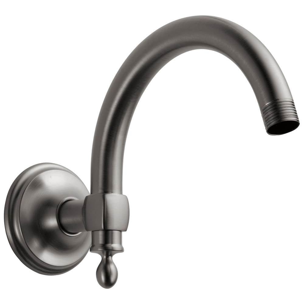 Brizo - Universal Showering 10'' Classic Wall Mount Shower Arm And Flange - Luxe Steel