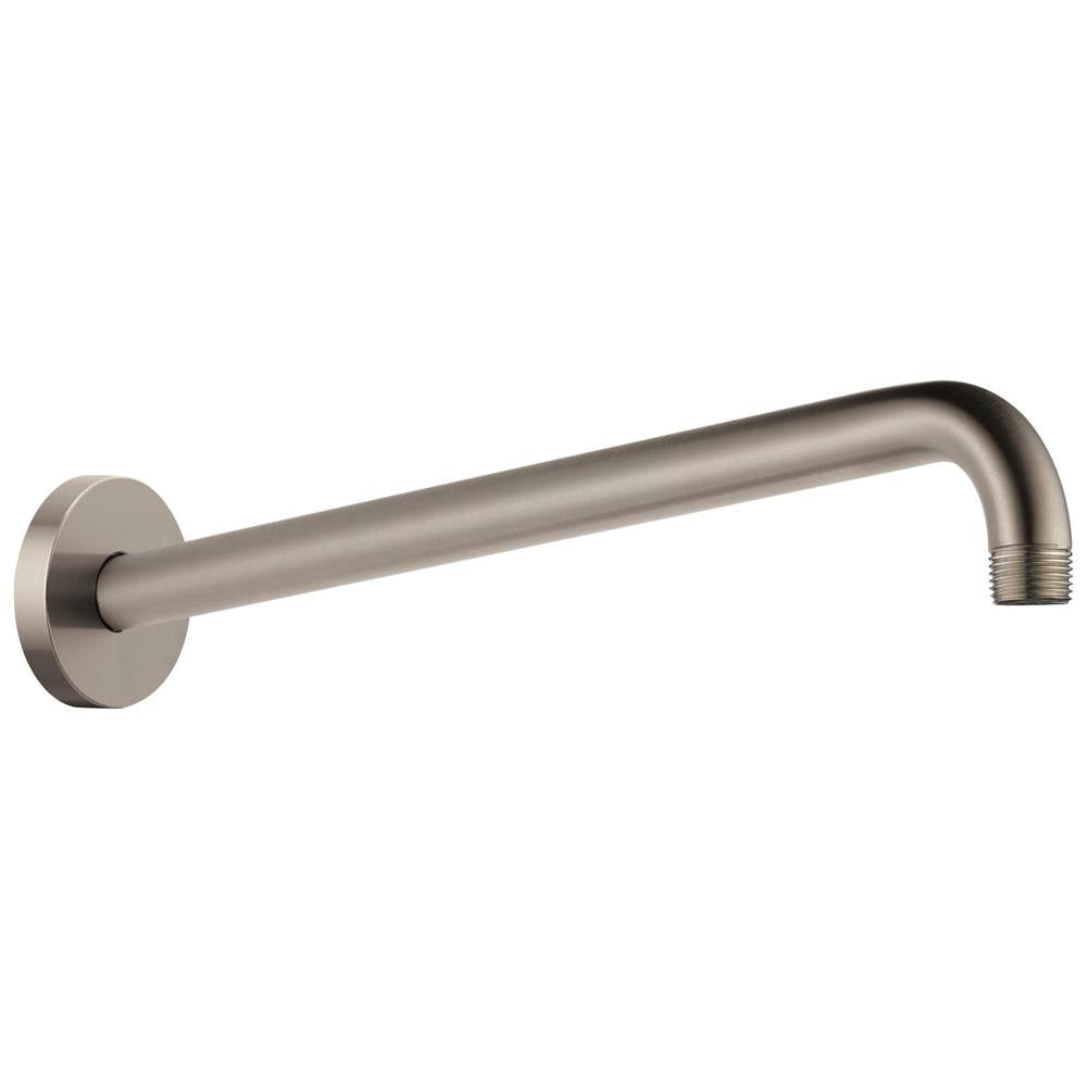 Brizo - Universal Showering 16'' Linear Round Wall Mount Shower Arm And Flange - Luxe Nickel