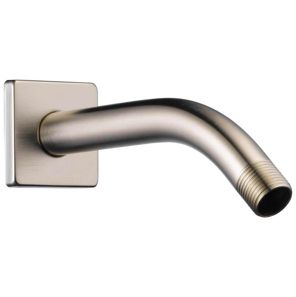Brizo - Universal Showering 7'' Linear Square Wall Mount Shower Arm And Flange - Luxe Nickel