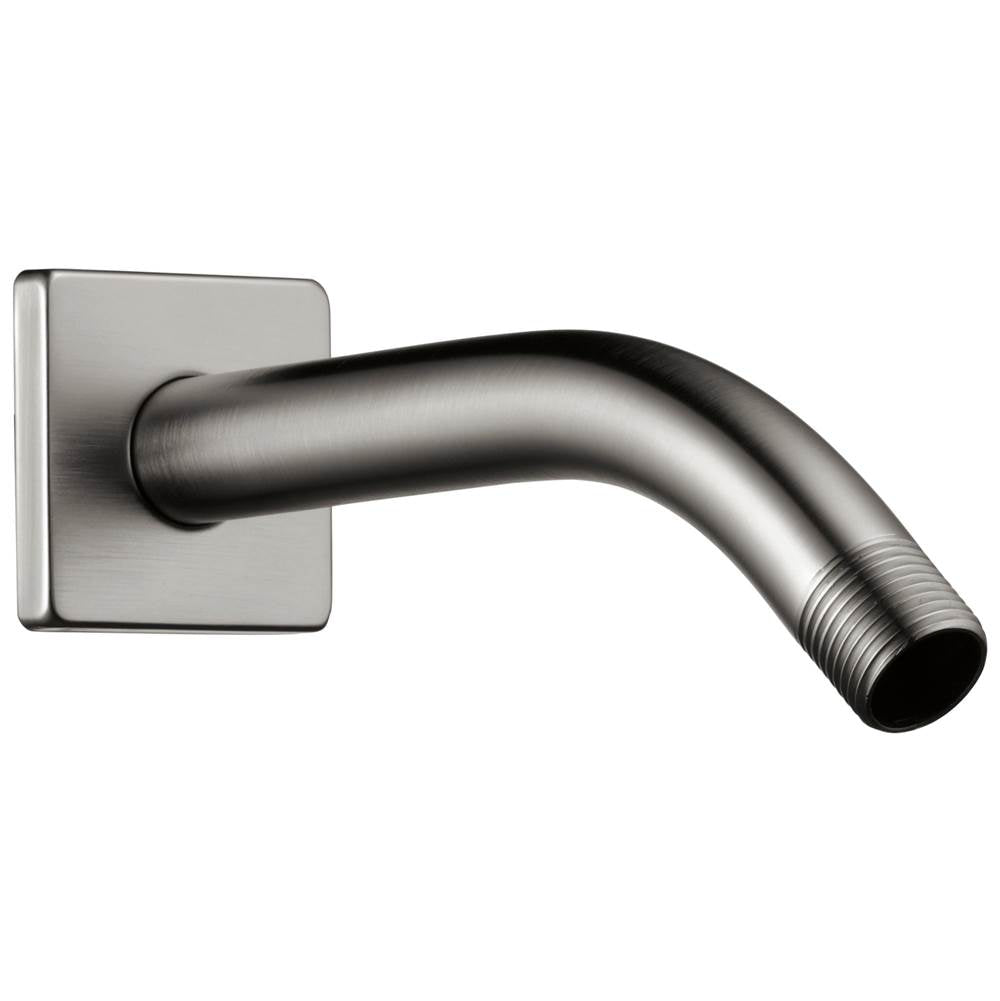 Brizo - Universal Showering 7'' Linear Round Wall Mount Shower Arm And Flange - Luxe Steel