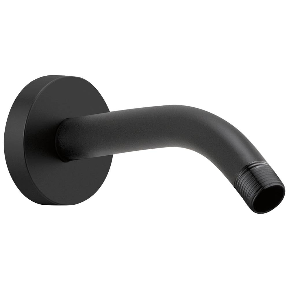 Brizo - Universal Showering 7'' Linear Round Wall Mount Shower Arm And Flange - Matte Black