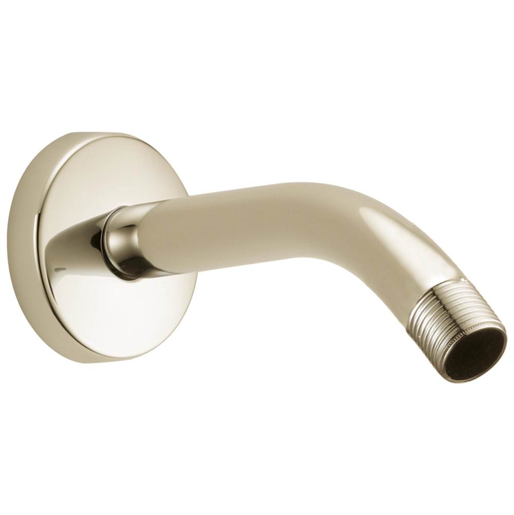 Brizo - Universal Showering 7'' Linear Round Wall Mount Shower Arm And Flange - Polished Nickel