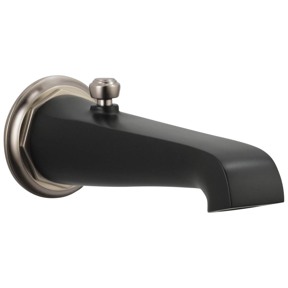 Brizo - Rook Tub Spout - Pull-up Diverter - Luxe Nickel   With Matte Black