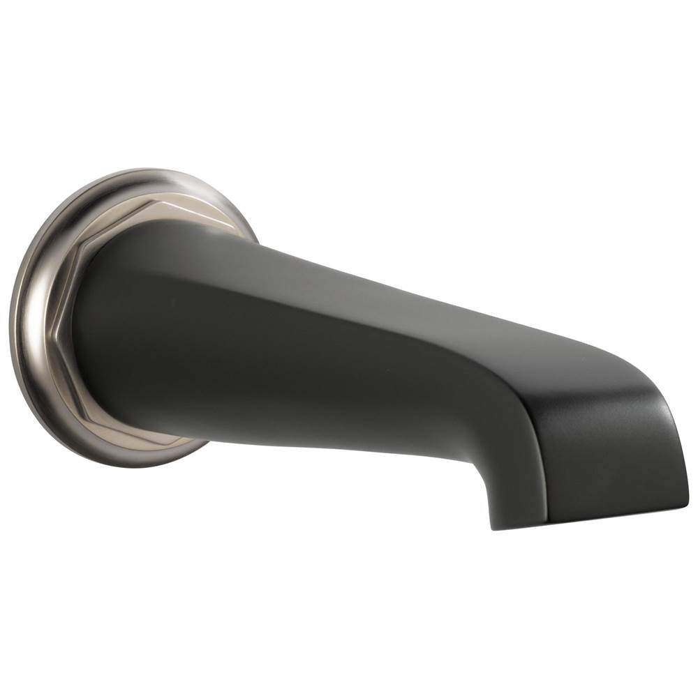 Brizo - Rook Non-Diverter Tub Spout - Luxe Nickel   With Matte Black