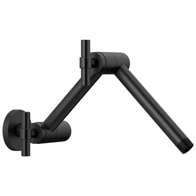 Brizo - Universal Showering Linear Round Jointed Wall Mount Shower Arm And Flange - Matte Black