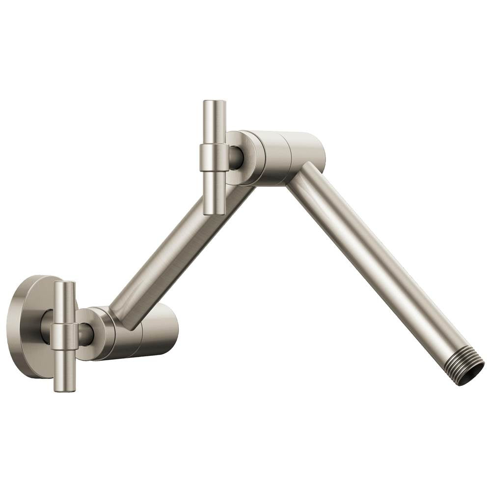 Brizo - Universal Showering Linear Round Jointed Wall Mount Shower Arm And Flange - Brushed Nickel