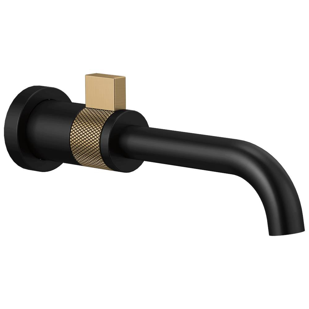 Brizo - Litze Wall Mount Lavatory - Matte Black With Luxe Gold