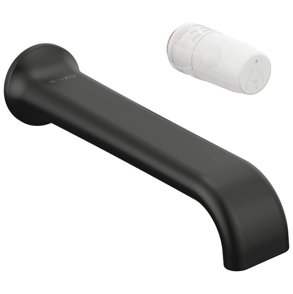 Brizo - AllariaE Two-Hole, Single-Handle Wall Mount Lavatory Faucet - Less Handle 1.2 GPM - Matte Black