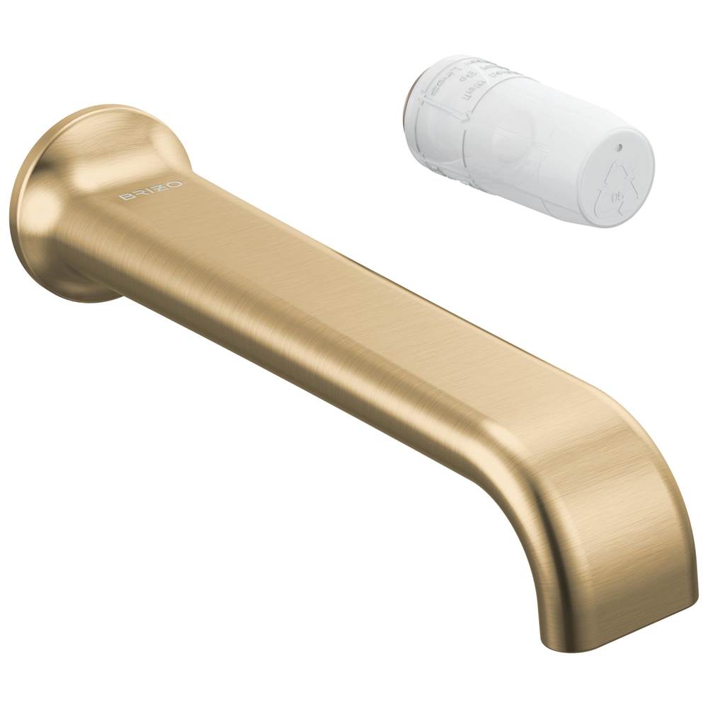 Brizo - AllariaE Two-Hole, Single-Handle Wall Mount Lavatory Faucet - Less Handle 1.2 GPM - Luxe Gold