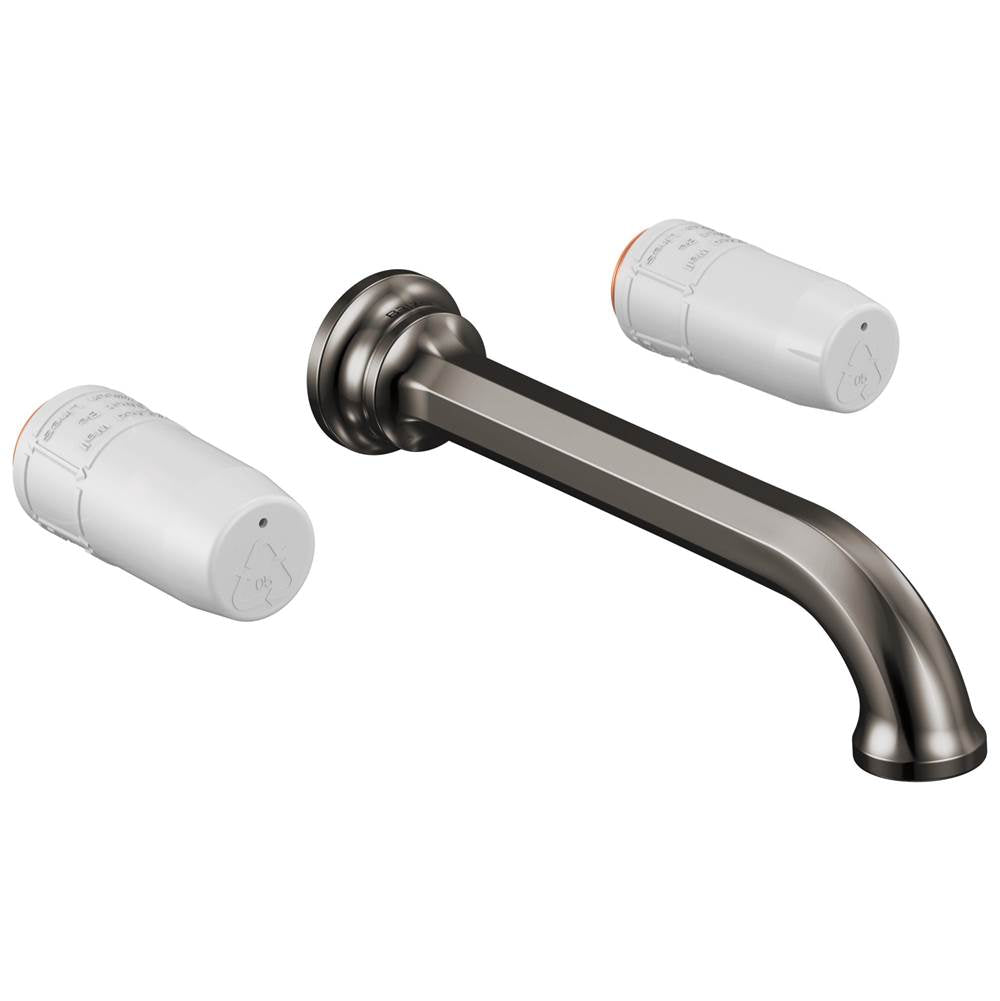Brizo - BeauclereE Two-Handle Wall Mount Lavatory Faucet - Less Handles 1.2 GPM - Brilliance Black Onyx