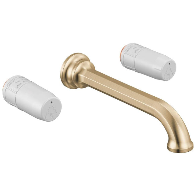 Brizo - BeauclereE Two-Handle Wall Mount Lavatory Faucet - Less Handles 1.2 GPM - Luxe Gold