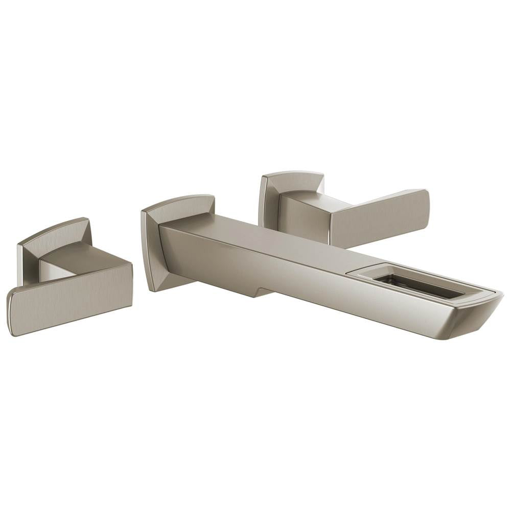 Brizo - Vettis Two-Handle Wall Mount Lavatory Faucet With Open-Flow Spout 1.2 GPM - Luxe Nickel