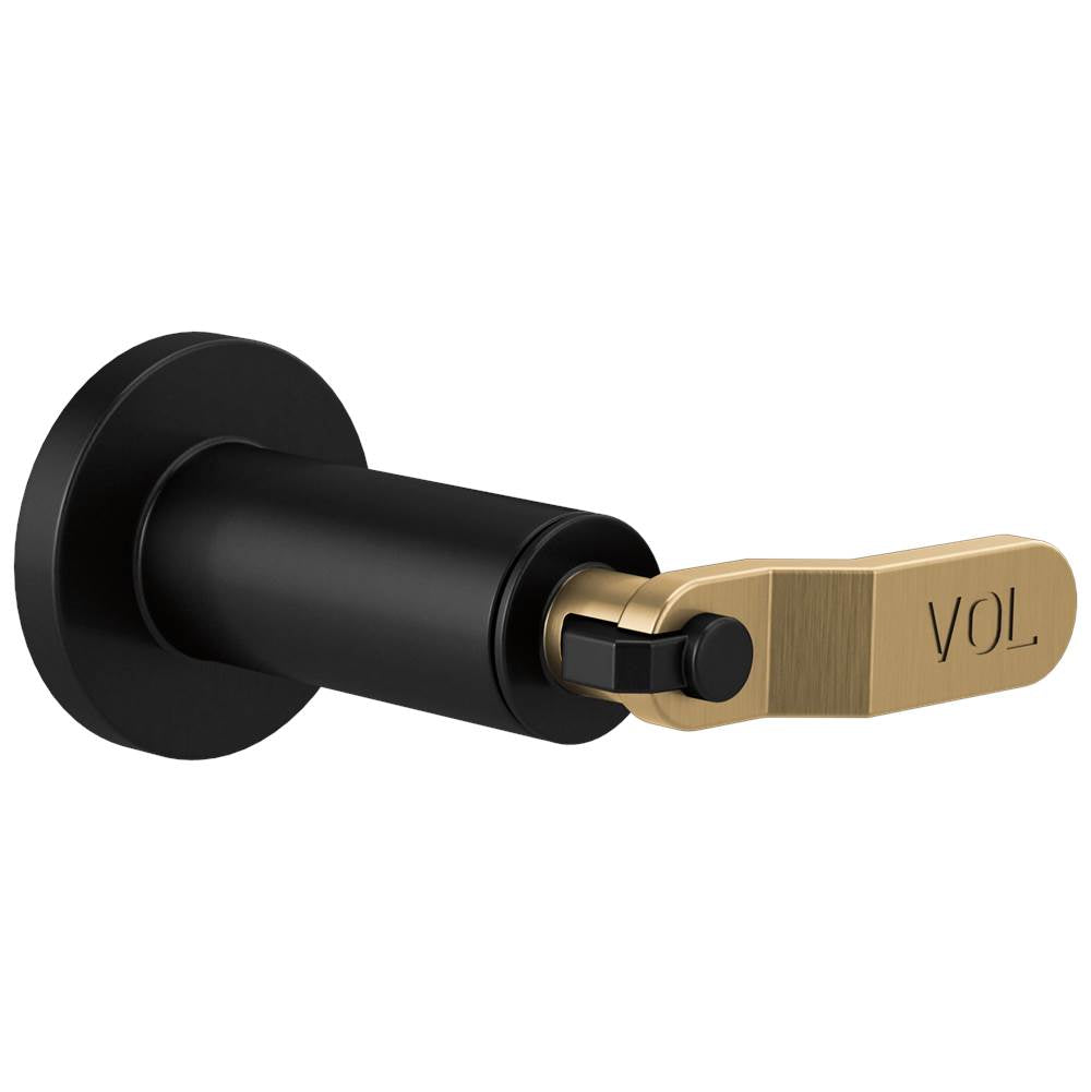Brizo - Litze Sensori Volume Control Trim - Industrial Lever - Matte Black With Luxe Gold