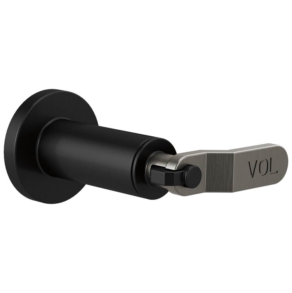 Brizo - Litze Sensori Volume Control Trim - Industrial Lever - Matte Black With Luxe Steel