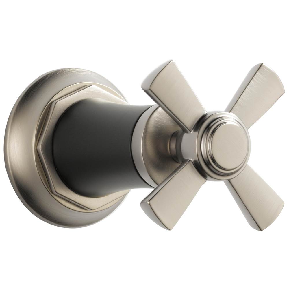 Brizo - Rook Sensori Volume Control Trim - Cross - Luxe Nickel   With Matte Black