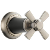 Brizo - Rook Sensori Volume Control Trim - Cross - Luxe Nickel   With Matte Black