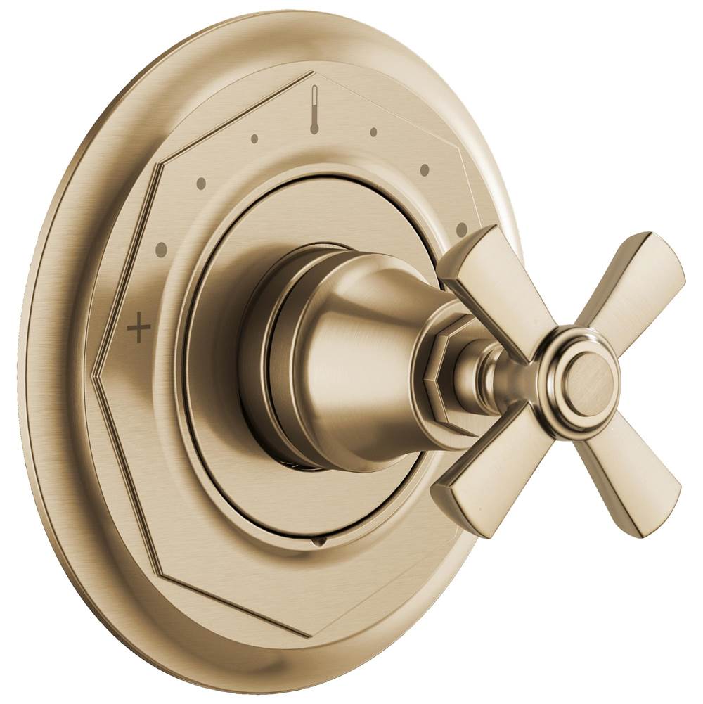 Brizo - Rook Sensori Thermostatic Valve Trim - Cross - Luxe Gold