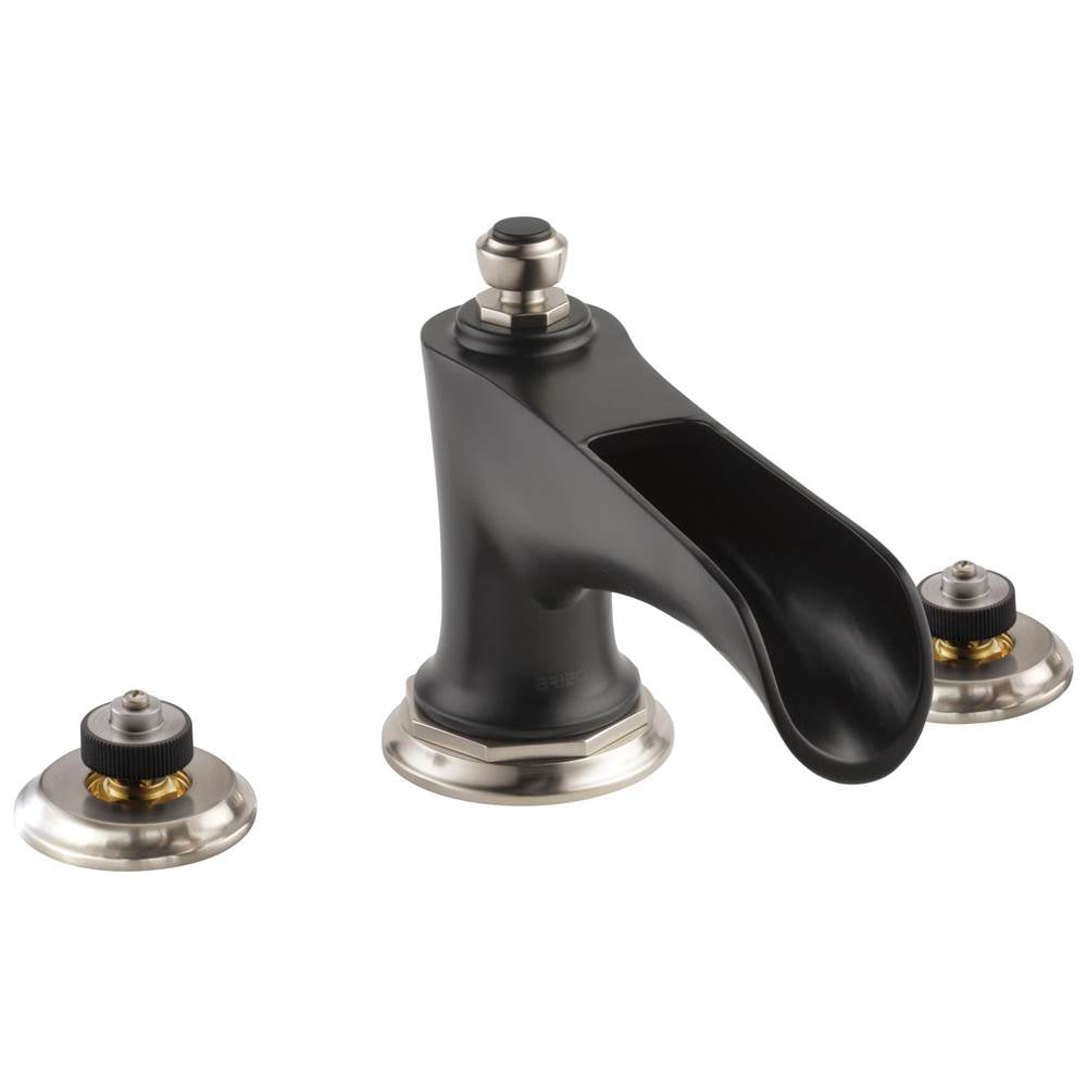 Brizo - Rook Roman Tub with Channel Spout - Less Handles - Luxe Nickel   With Matte Black