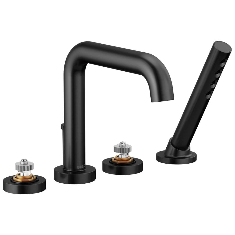 Brizo - Litze Roman Tub with Handshower - Less Handles - Matte Black