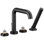 Brizo - Litze Roman Tub with Handshower - Less Handles - Matte Black