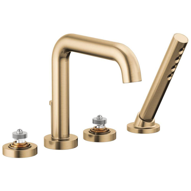 Brizo - Litze Roman Tub with Handshower - Less Handles - Luxe Gold