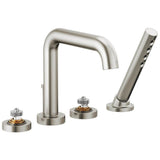 Brizo - Litze Roman Tub with Handshower - Less Handles - Luxe Nickel