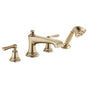 Brizo - Rook Roman Tub Faucet with Handshower - Less Handles - Luxe Gold