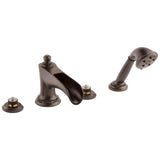 Brizo - Rook Roman Tub Trim with Hand Shower - Less Handles - Venetian Bronze