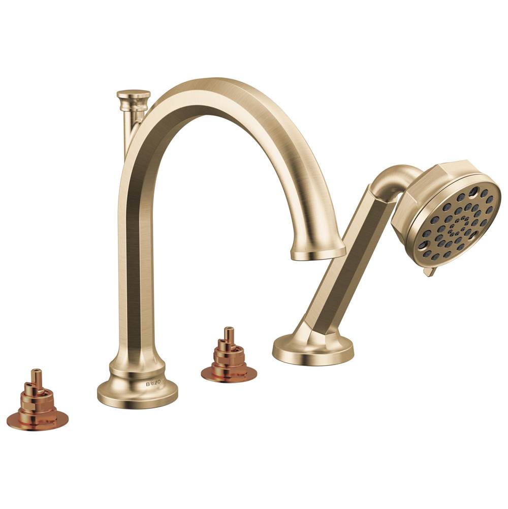 Brizo - BeauclereE Roman Tub Faucet With Handshower - Less Handles - Luxe Gold
