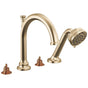 Brizo - BeauclereE Roman Tub Faucet With Handshower - Less Handles - Luxe Gold