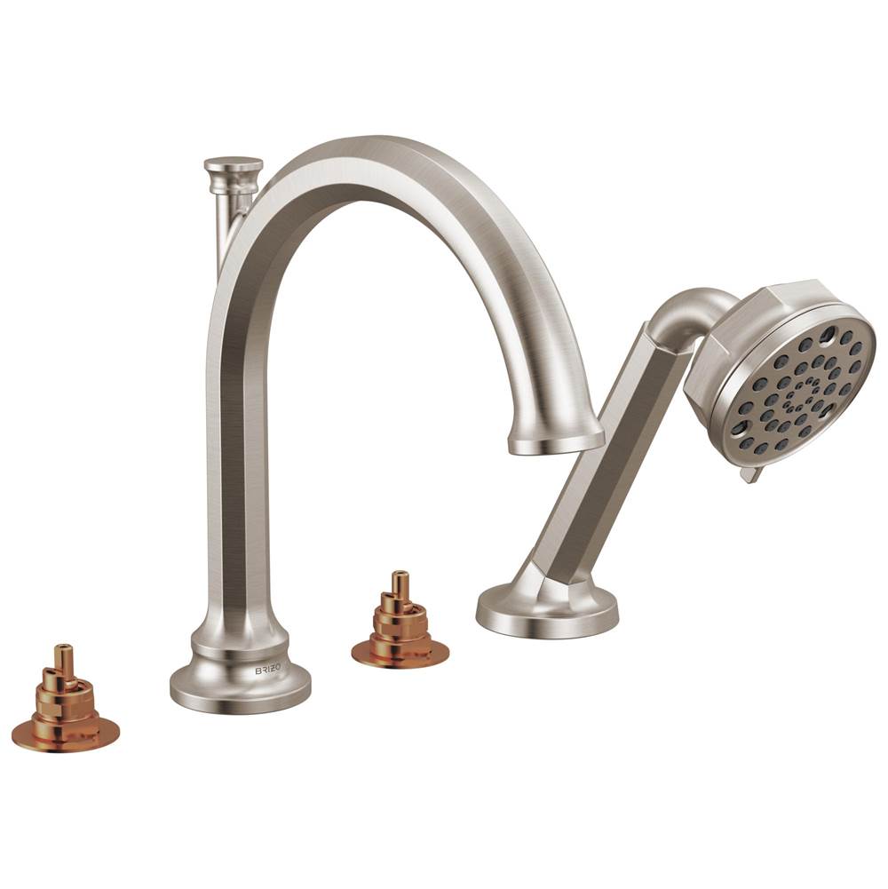 Brizo - BeauclereE Roman Tub Faucet With Handshower - Less Handles - Luxe Nickel