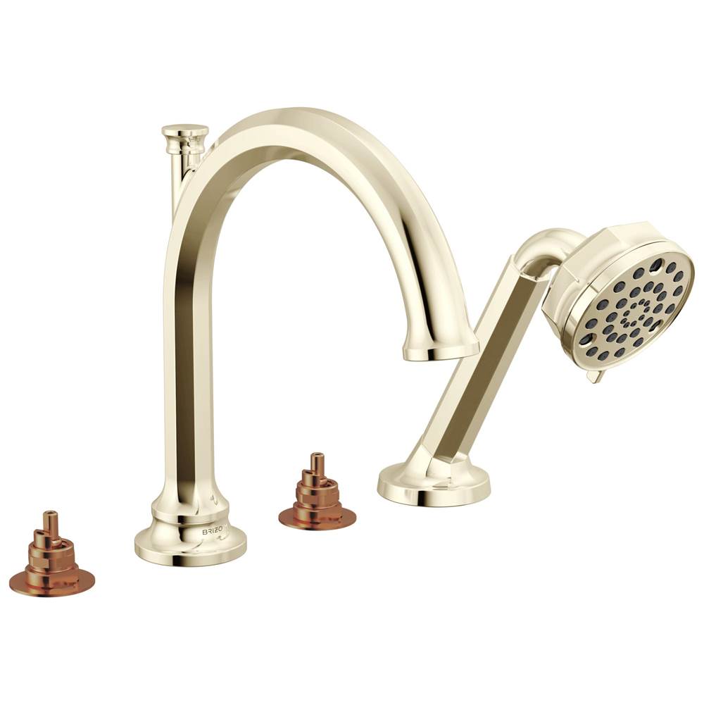 Brizo - BeauclereE Roman Tub Faucet With Handshower - Less Handles - Polished Nickel