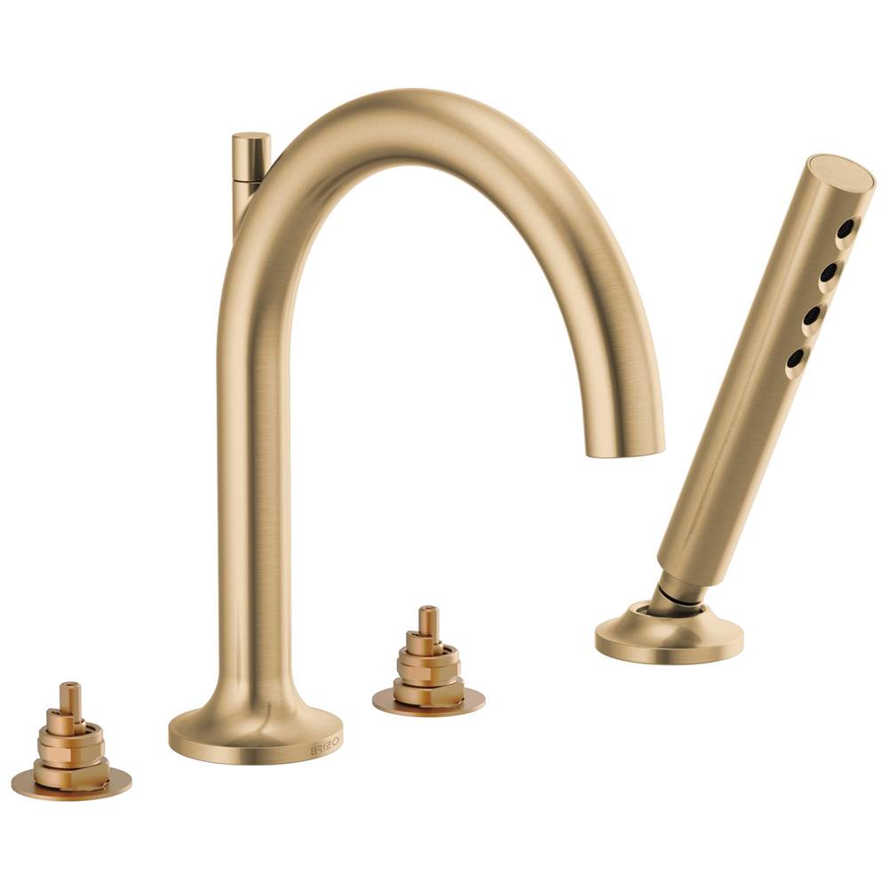 Brizo - Odin Roman Tub Faucet with Handshower - Less Handles - Luxe Gold