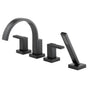 Brizo - Siderna Roman Tub Faucet with Hand Shower - Less Handles - Matte Black
