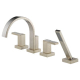 Brizo - Siderna Roman Tub Faucet with Hand Shower - Less Handles - Brushed Nickel