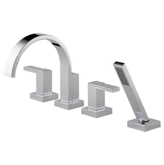 Brizo - Siderna Roman Tub Faucet with Hand Shower - Less Handles - Chrome
