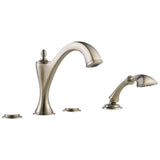 Brizo - Charlotte Roman Tub Faucet with Hand Shower Trim - Less Handles - Brushed Nickel