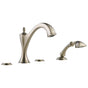 Brizo - Charlotte Roman Tub Faucet with Hand Shower Trim - Less Handles - Brushed Nickel