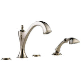 Brizo - Charlotte Roman Tub Faucet with Hand Shower Trim - Less Handles - Polished Nickel