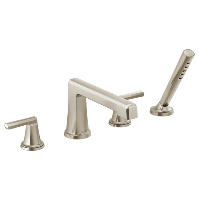 Brizo - LevoirE Roman Tub Faucet With Handshower - Less Handles - Luxe Nickel