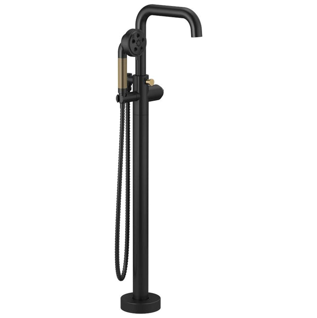 Brizo - Litze Single-Handle Freestanding Tub Filler - Less Handle - Matte Black With Luxe Gold